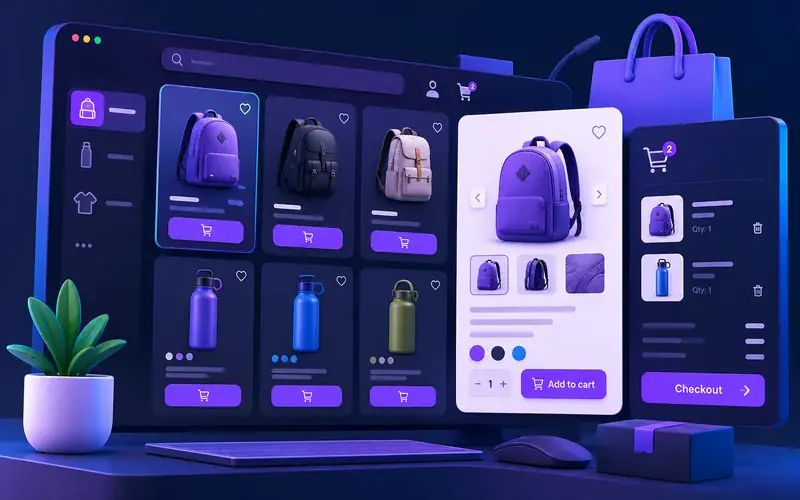 Illustrative WooCommerce storefront with product catalogue and checkout